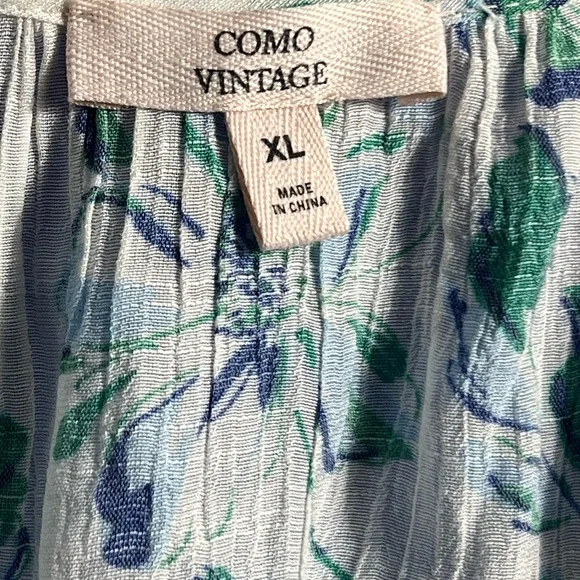 Como Vintage Gauze Lightweight Lace Ruffle Floral Top - Picture 5 of 6